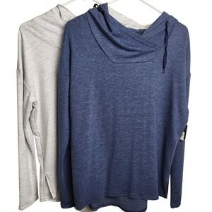 NWT Athletic Works Women's Medium Pullover Hoodies 2 Tunic Long Sleeve Cowl Neck